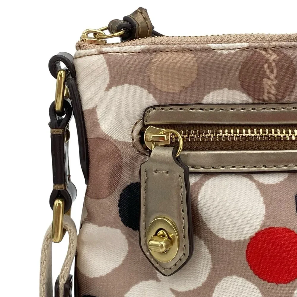 Coach Poppy Watercolor Dot East/West Swingpack Shoulder‎ Bag - Picture 2 of 16